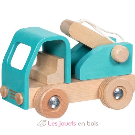 Abschleppwagen aus Holz blau GK55837 Goki 3