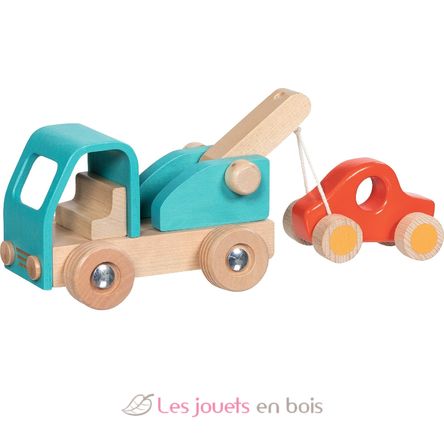 Abschleppwagen aus Holz blau GK55837 Goki 6