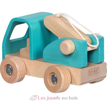 Abschleppwagen aus Holz blau GK55837 Goki 5