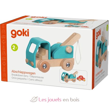 Abschleppwagen aus Holz blau GK55837 Goki 7