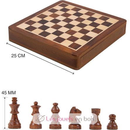Schachspiel mit Schublade 25 cm König 45 mm WJ-ESBM10S Wilson Jeux 2