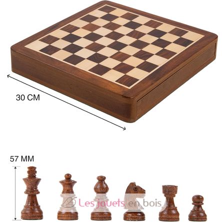 Schachspiel mit Schublade 30 cm König 57 mm WJ-ESBM12S Wilson Jeux 2