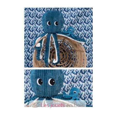 Filou blaues Octopus Ptipotos-Plüschtier DE74100 Les Déglingos 5