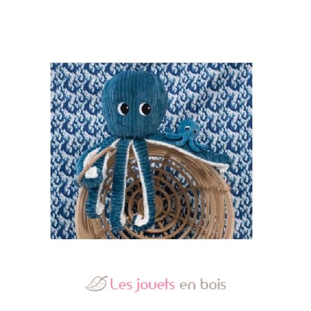 Filou blaues Octopus Ptipotos-Plüschtier DE74100 Les Déglingos 7