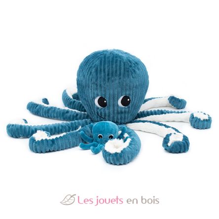 Filou blaues Octopus Ptipotos-Plüschtier DE74100 Les Déglingos 3