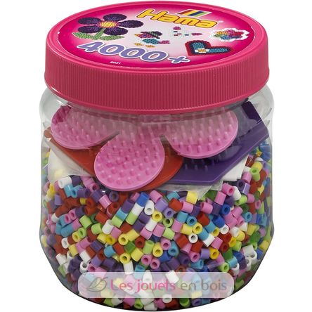 Rosa Topf mit 4000 Midi-Kunststoffperlen HAMA-2051 Hama 1