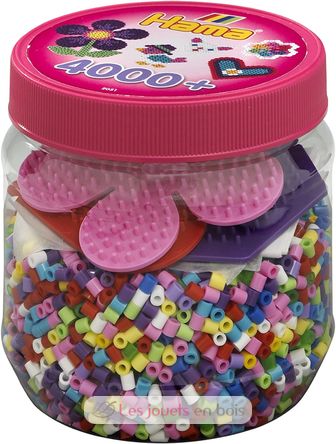 Rosa Topf mit 4000 Midi-Kunststoffperlen HAMA-2051 Hama 1