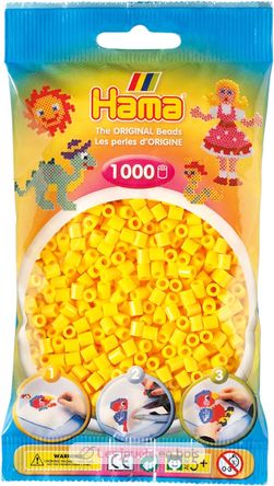 Tüte mit 1000 Kunststoffperlen Midi gelb HAMA-207-03 Hama 2