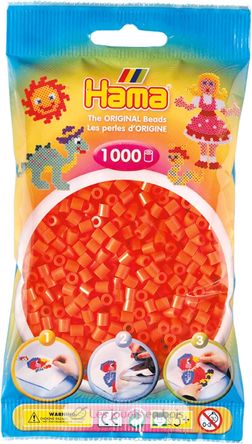 Tüte mit 1000 Kunststoffperlen Midi Orange HAMA-207-04 Hama 2