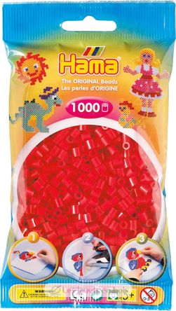 Tüte mit 1000 Kunststoffperlen Midi rot HAMA-207-05 Hama 2
