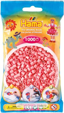 Tüte mit 1000 Kunststoffperlen Midi Rosa HAMA-207-06 Hama 2