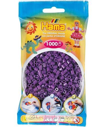 Tüte mit 1000 Kunststoffperlen Midi Violett HAMA-207-07 Hama 2