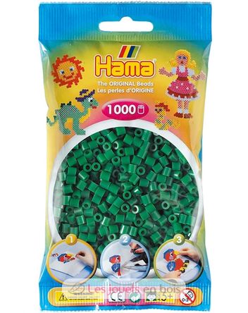 Tüte mit 1000 Kunststoffperlen Midi Grün HAMA-207-10 Hama 2