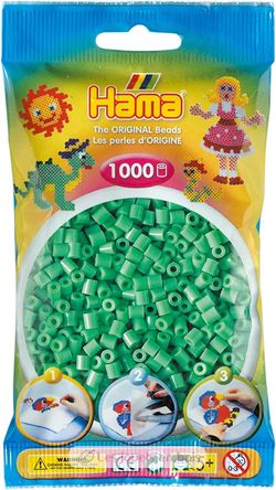 Tüte mit 1000 Kunststoffperlen Midi hellgrün HAMA-207-11 Hama 2