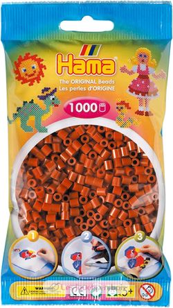 Tüte mit 1000 Kunststoffperlen Midi rotbraun HAMA-207-20 Hama 2