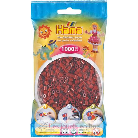 Tüte mit 1000 Kunststoffperlen Midi Rotbraun HAMA-207-30 Hama 1