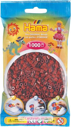 Tüte mit 1000 Kunststoffperlen Midi Rotbraun HAMA-207-30 Hama 2