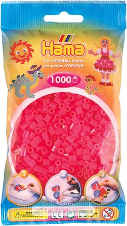 Tüte mit 1000 Kunststoffperlen Midi Fuchsie HAMA-207-32 Hama 2