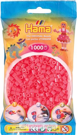 Tüte mit 1000 Kunststoffperlen Midi Neonrot HAMA-207-33 Hama 2