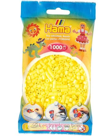 Tüte mit 1000 Kunststoffperlen Midi pastellgelb HAMA-207-43 Hama 2