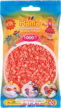 Tüte mit 1000 Kunststoffperlen Midi pastellrot HAMA-207-44 Hama 2