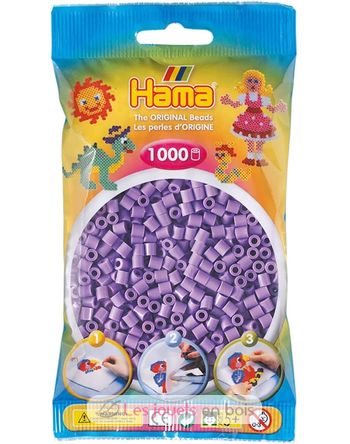 Tüte mit 1000 Kunststoffperlen Midi pastell lila HAMA-207-45 Hama 2