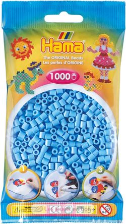 Tüte mit 1000 Kunststoffperlen Midi pastellblau HAMA-207-46 Hama 2