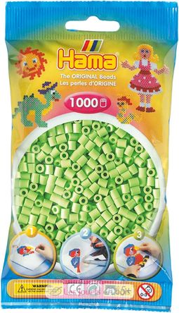 Tüte mit 1000 Kunststoffperlen Midi pastellgrün HAMA-207-47 Hama 2