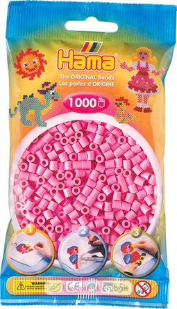 Tüte mit 1000 Kunststoffperlen Midi Pastellrosa HAMA-207-48 Hama 2