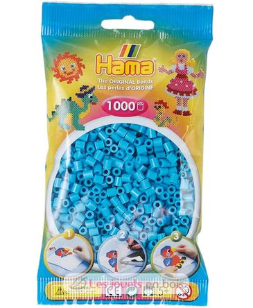 Tüte mit 1000 Kunststoffperlen Midi azurblau HAMA-207-49 Hama 2