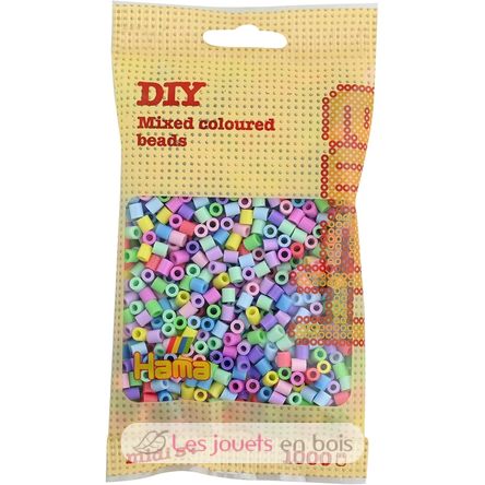 Tüte mit 1000 Kunststoffperlen Midi Pastell mischen HAMA-207-50 Hama 1
