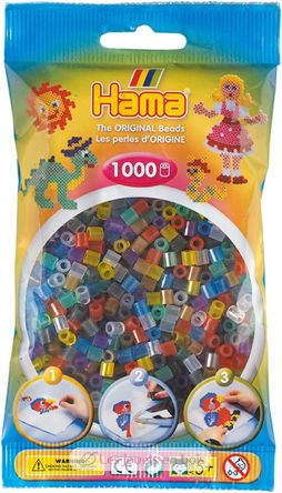 Tüte mit 1000 Kunststoffperlen Midi Transp mix HAMA-207-53 Hama 1