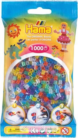 Tüte mit 1000 Kunststoffperlen Midi Pailletten HAMA-207-54 Hama 2