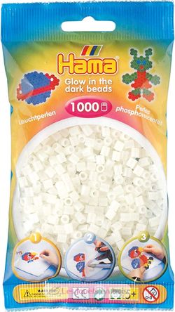 Tüte mit 1000 Kunststoffperlen Midi phosphoreszierendes HAMA-207-55 Hama 2
