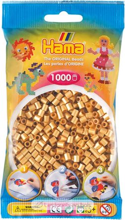 Tüte mit 1000 Kunststoffperlen Midi gold HAMA-207-61 Hama 2