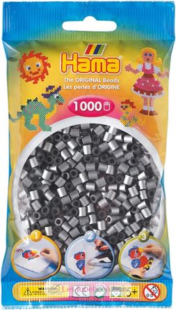 Tüte mit 1000 Kunststoffperlen Midi Silber HAMA-207-62 Hama 2