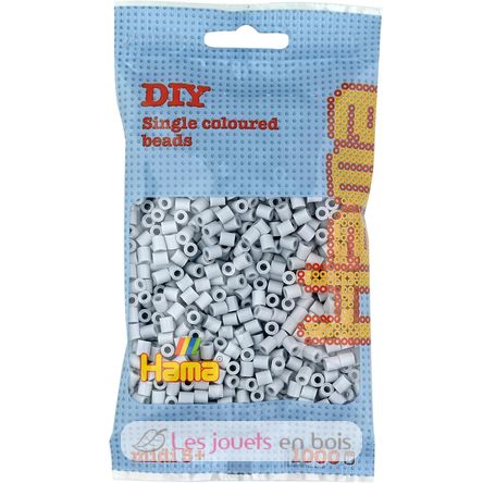 Tüte mit 1000 Kunststoffperlen Midi hellgrau HAMA-207-70 Hama 1