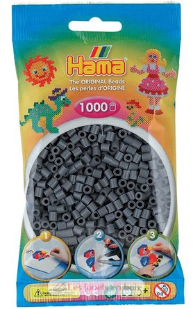 Tüte mit 1000 Kunststoffperlen Midi dunkelgrau HAMA-207-71 Hama 1