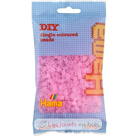 Tüte mit 1000 Kunststoffperlen Midi transparentes Rosa HAMA-207-72 Hama 1