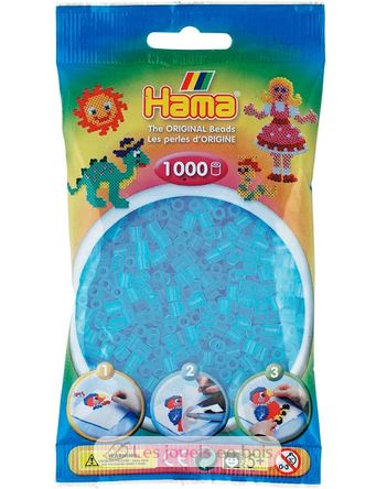 Tüte mit 1000 Kunststoffperlen Midi transparent blau HAMA-207-73 Hama 2