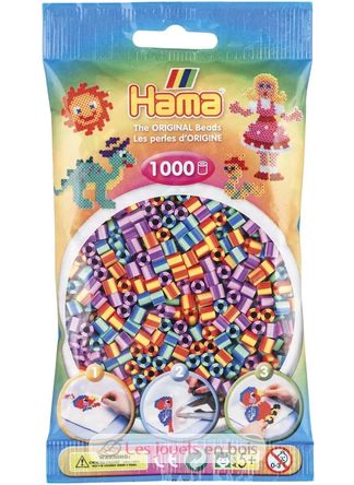 Tüte mit 1000 Kunststoffperlen Midi zweifarbig 2 HAMA-207-92 Hama 1