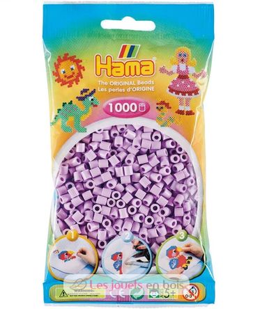 Tüte mit 1000 Kunststoffperlen Midi zartes lila HAMA-207-96 Hama 2