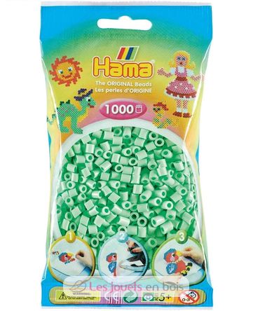 Tüte mit 1000 Kunststoffperlen Midi Pastellminze HAMA-207-98 Hama 2