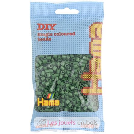 Tüte mit 1000 Kunststoffperlen Midi Waldgrün HAMA-207-102 Hama 1