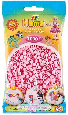 Tüte mit 1000 Kunststoffperlen Midi zartes Rosa HAMA-207-95 Hama 1