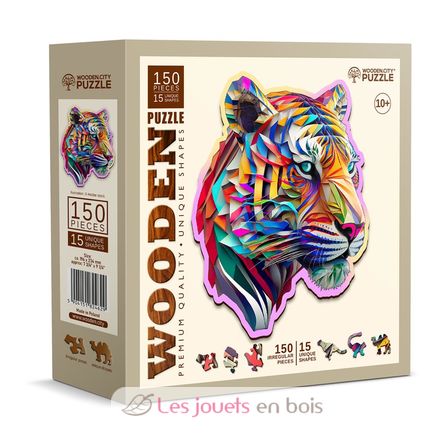 Holzpuzzle Bunter Tiger 150 Teile WC-HE-0169-M Wooden City 2