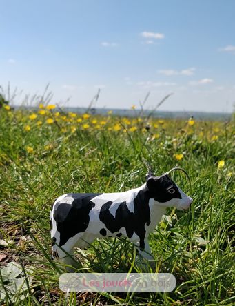 Figur schwarze und weiße Kuh aus Holz WU-40600 Wudimals 2