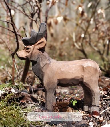 Figur Hirsch aus Holz WU-40712 Wudimals 2