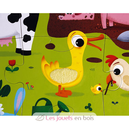 Haptik-Puzzle Bauernhof 20 Teile J02772 Janod 5