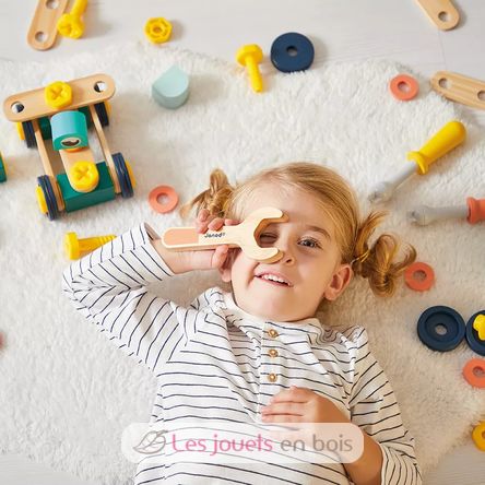 Brico'Kids Konstruktionsspiel aus Holz mit 100 Teilen J06454 Janod 2